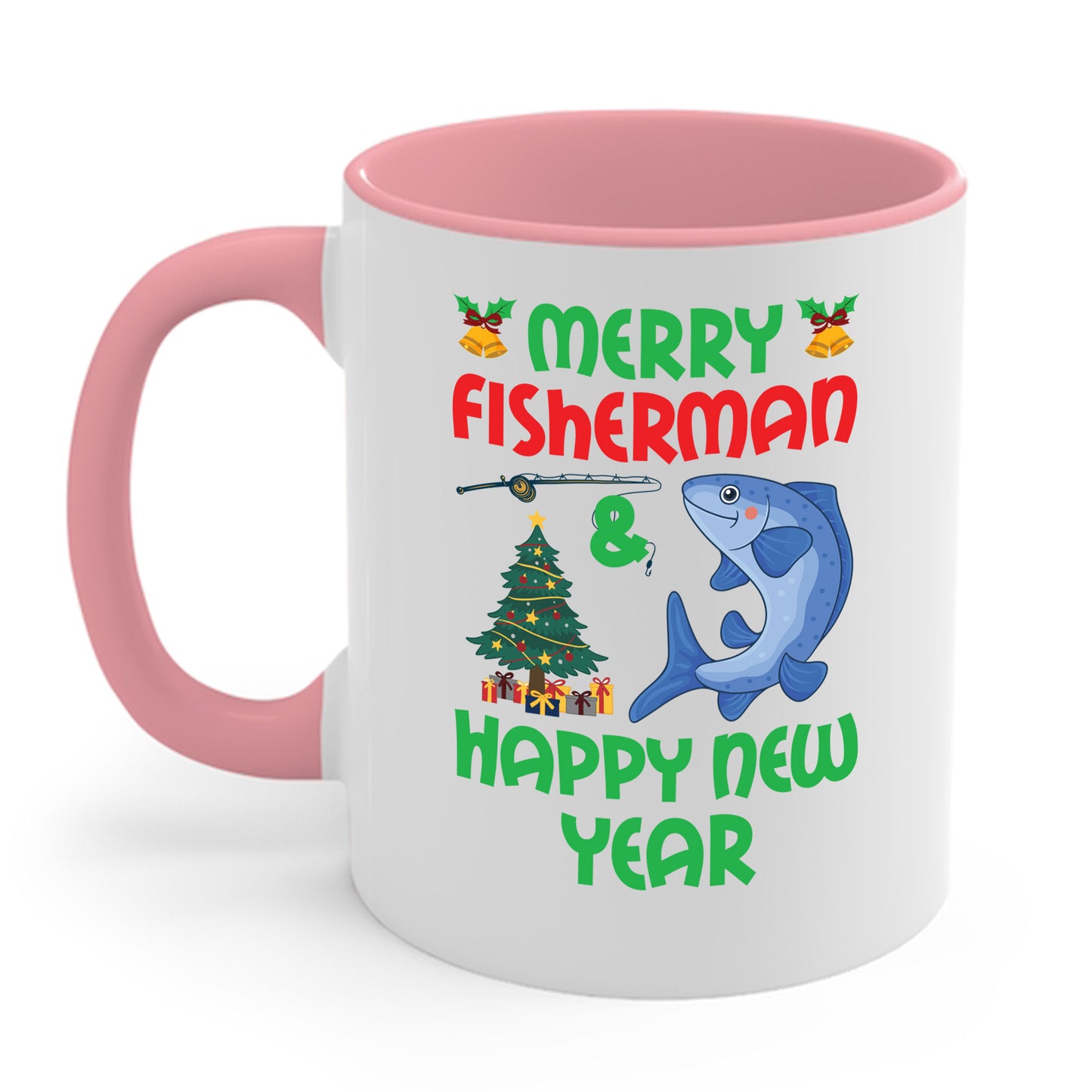 Funny Bass Fishing Merry Fishmas And Happy New Year Christmas Xmas Coffee Mug