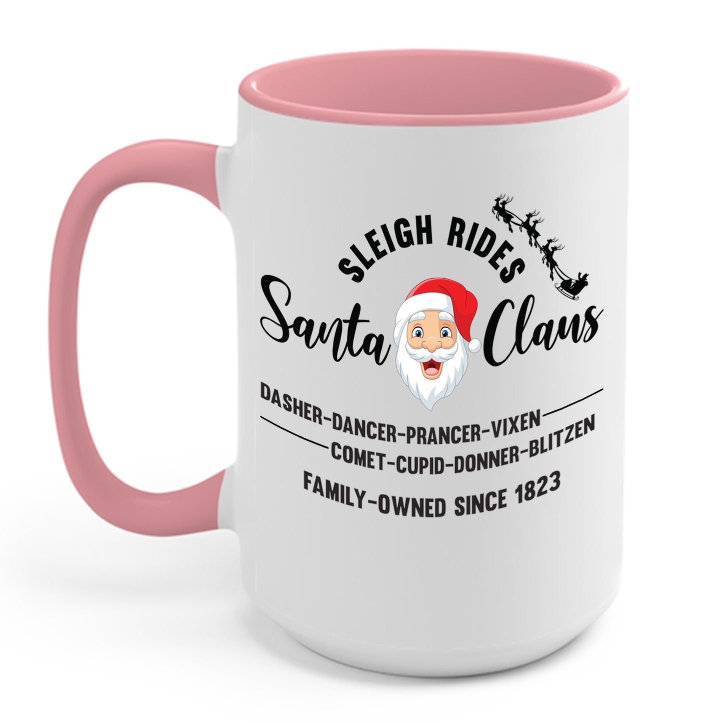 Vintage Santa Sleigh Rides Reindeer Retro Christmas Coffee Mug For Men Women