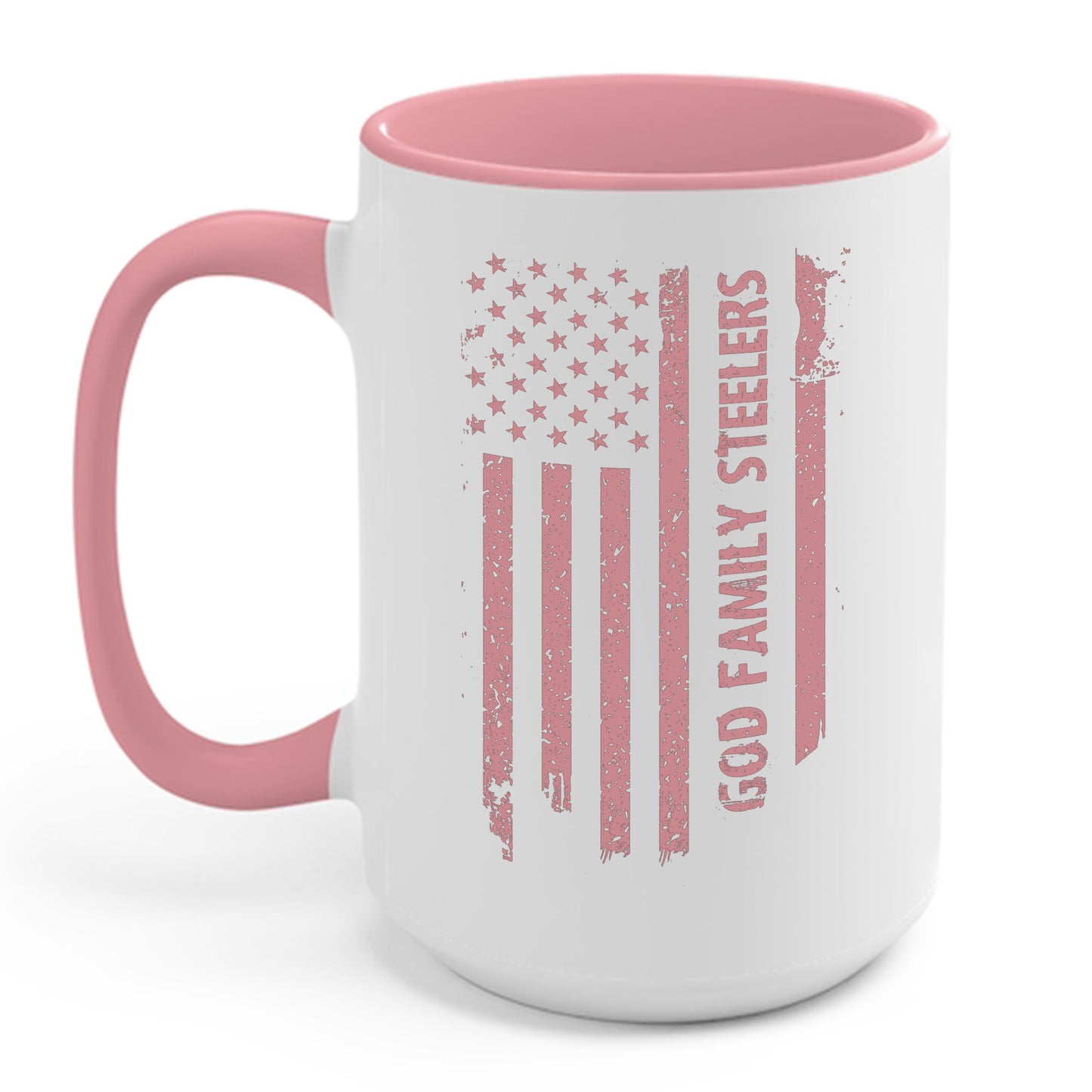 God Family Steelers Pro US American Flag Vintage Fathers Day Coffee Mug