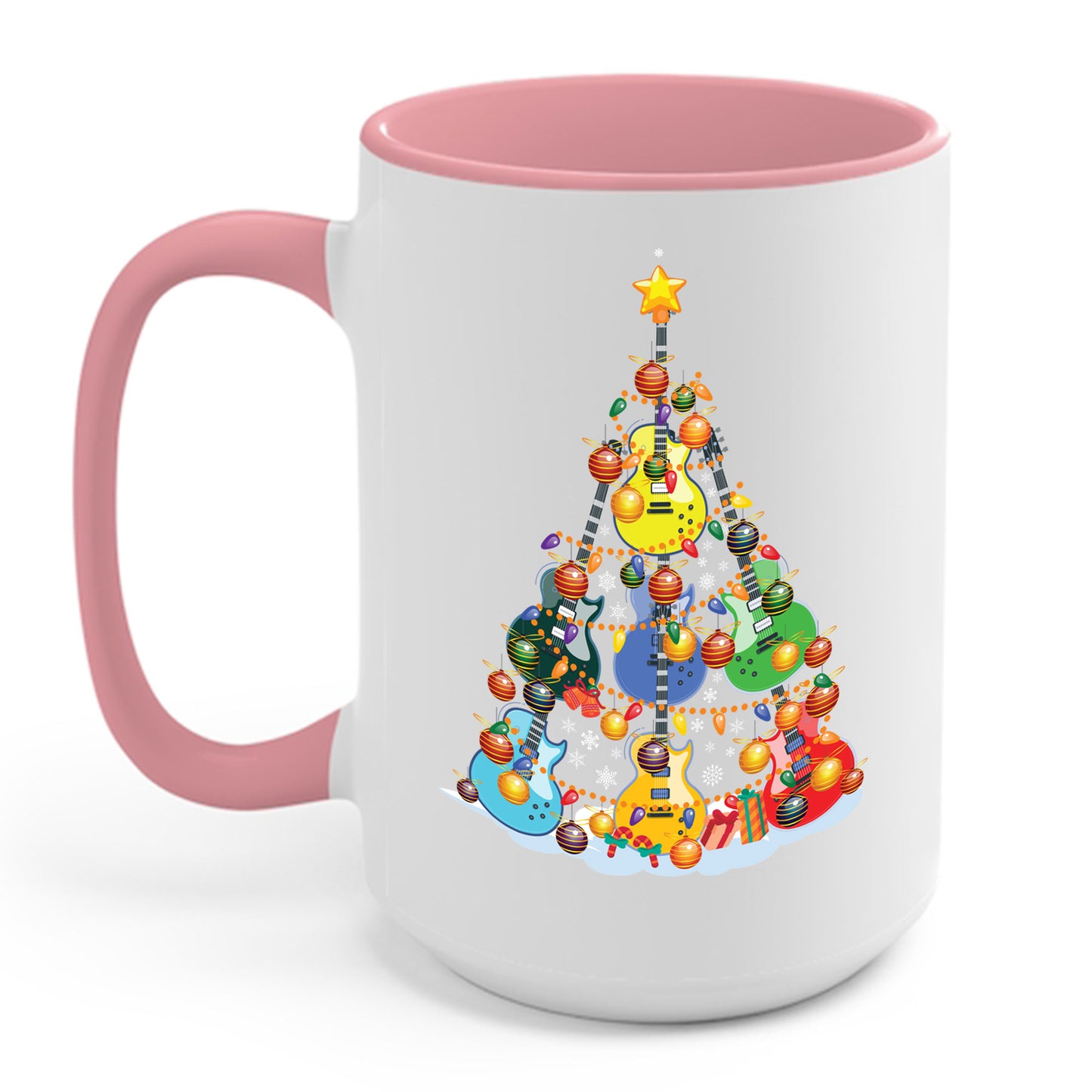 Cute Guitar Christmas Tree Music Stocking Stuffer Snow Coffee Mug For Men Women Kids