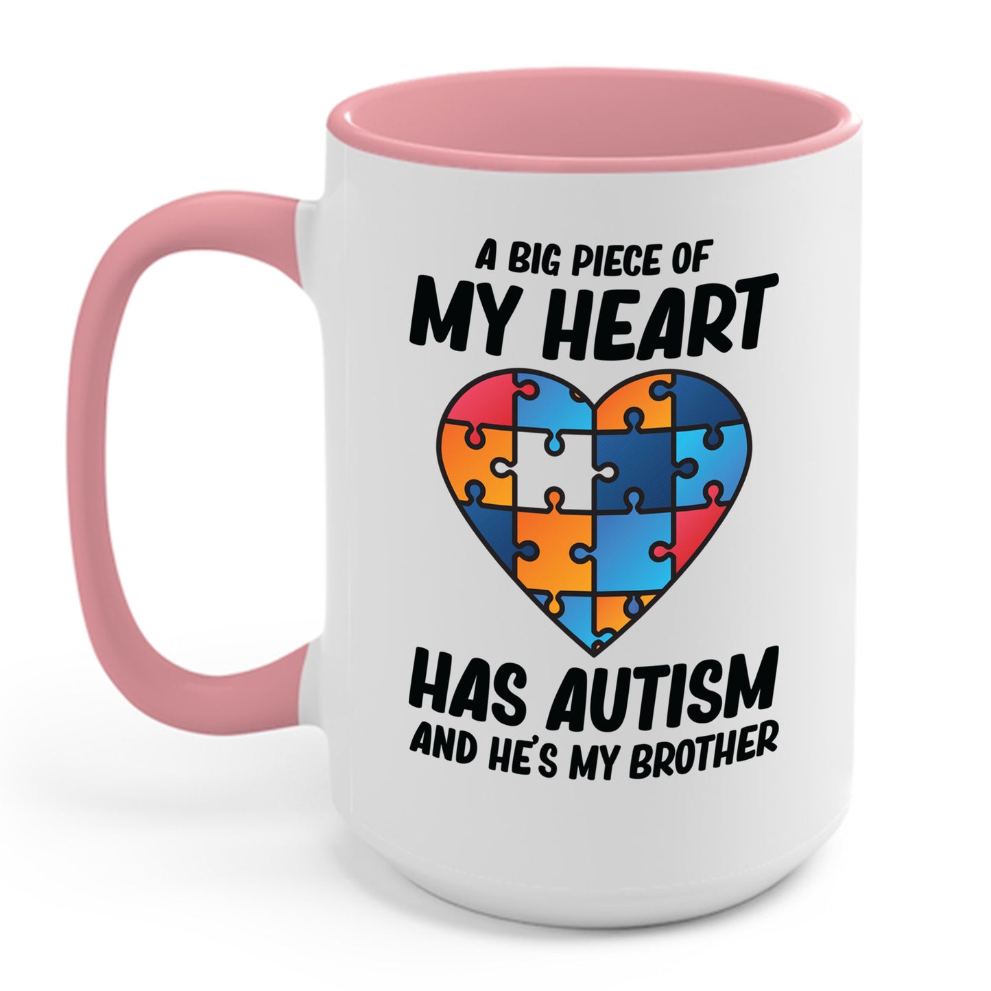 Big Peice Of My Heart Autism Awareness Sister Brother Autistic Kids Awareness Coffee Mug