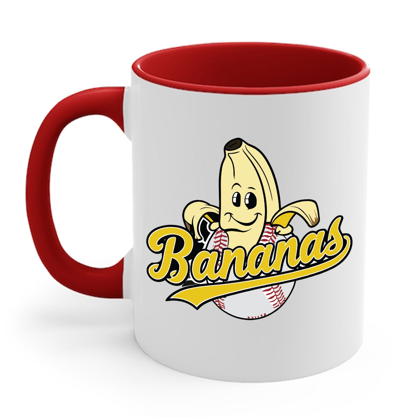 Funny Let's Go Bananas Baseball Coffee Mug For Baseball Lovers Men Women