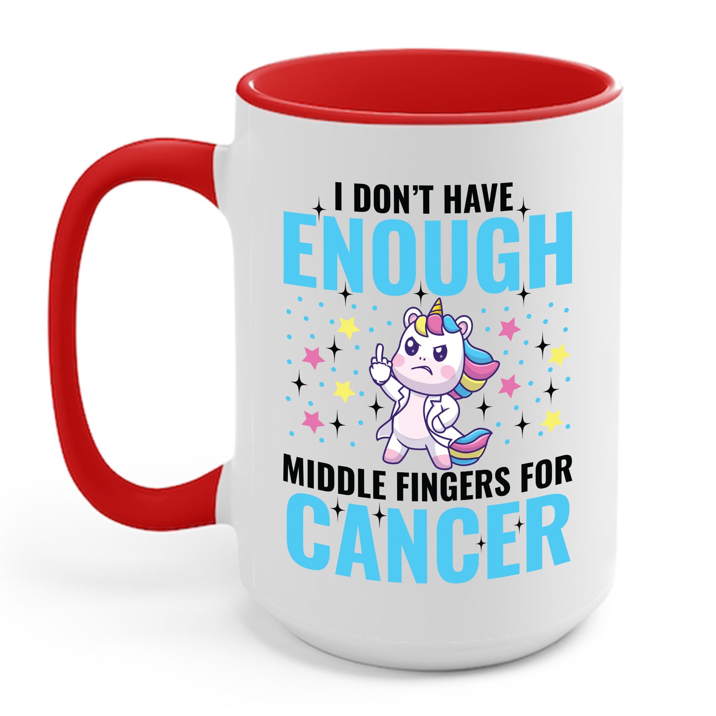 Funny I Don't Have Enough Middle Fingers For Cancer Unicorn Coffee Mug For Men Women