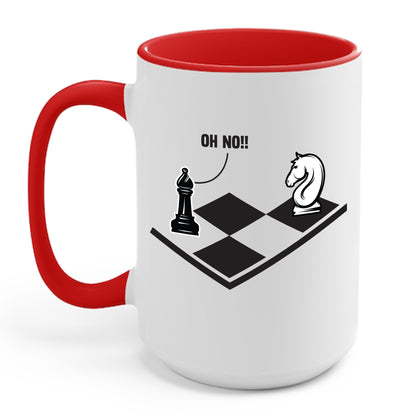 Funny Oh No Knight To Pawn Chess Player Gift Idea Board Game Coffee Mug For Men Women