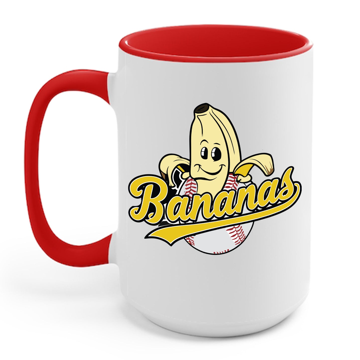 Funny Let's Go Bananas Baseball Coffee Mug For Baseball Lovers Men Women