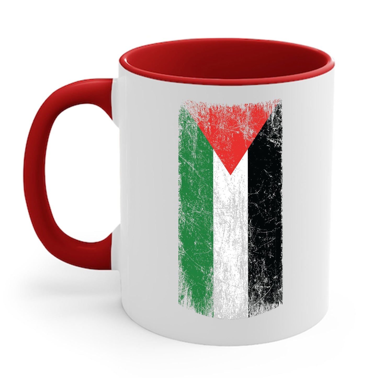 Distressed  Palestine Flag I love Palestine Gaza Vintage Coffee Mug For Men