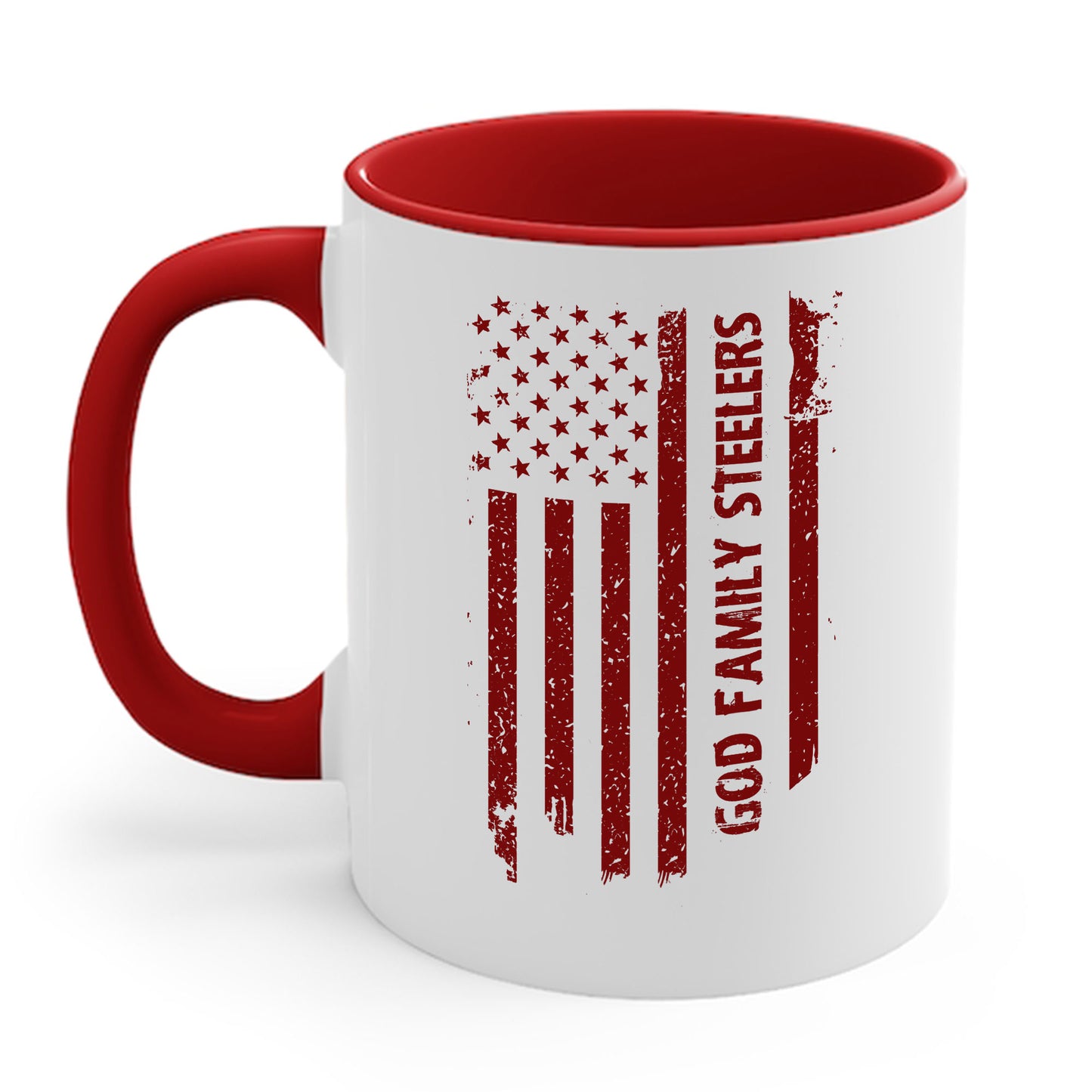 God Family Steelers Pro US American Flag Vintage Fathers Day Coffee Mug