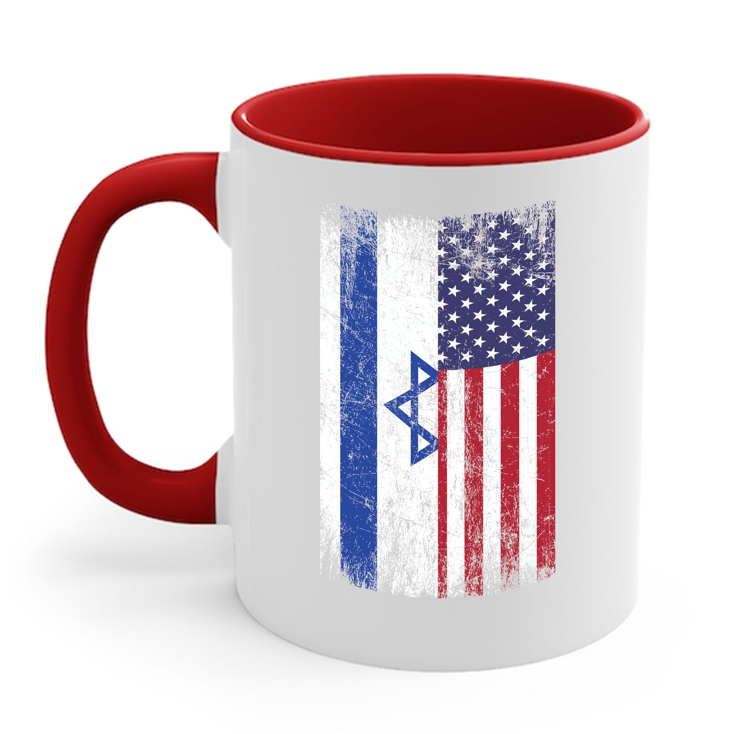 Israeli American USA Flag Coffee Mug Pride Israel USA Mug For Men Women