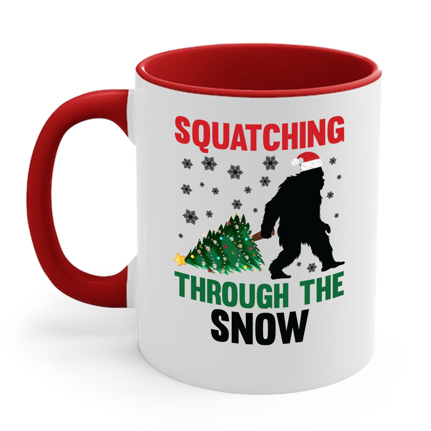 Squatching Through The Snow Funny Bigfoot Christmas Sasquatch Coffee Mug