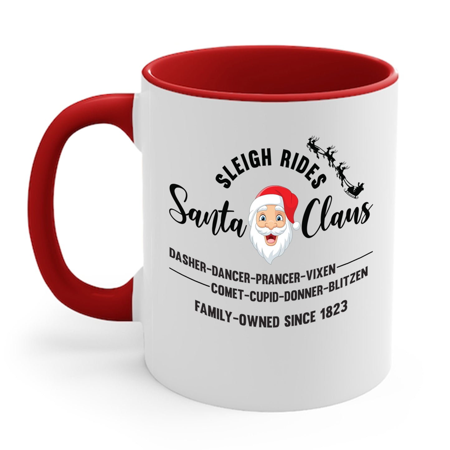 Vintage Santa Sleigh Rides Reindeer Retro Christmas Coffee Mug For Men Women