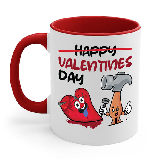 Funny Anti Valentines Day Gift Carpentor Cupid Heart Hammer Nails Coffee Mug For Men Women