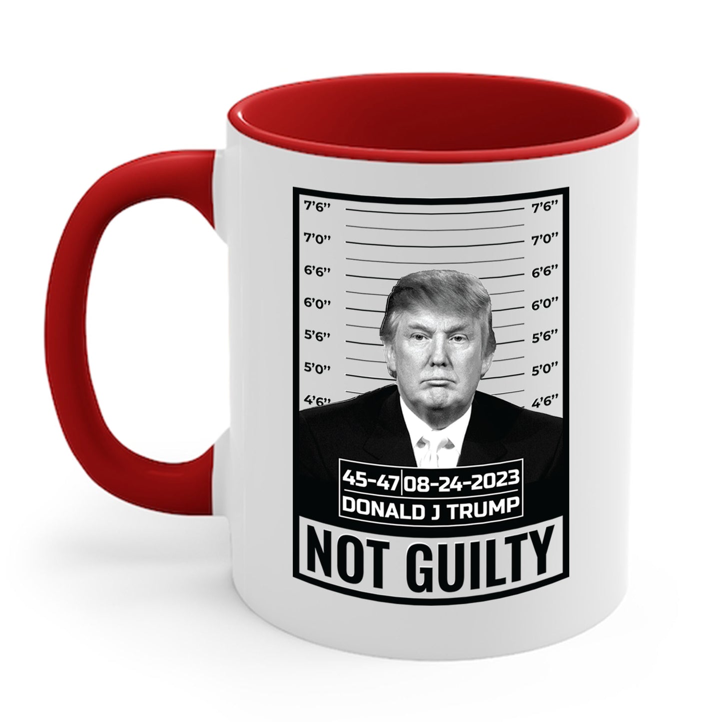 Donald Trump Police Mugshot Not Guilty President Legend 45 47 Coffee Mug For Men Women