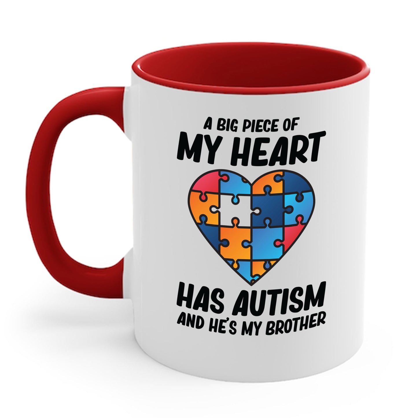 Big Peice Of My Heart Autism Awareness Sister Brother Autistic Kids Awareness Coffee Mug