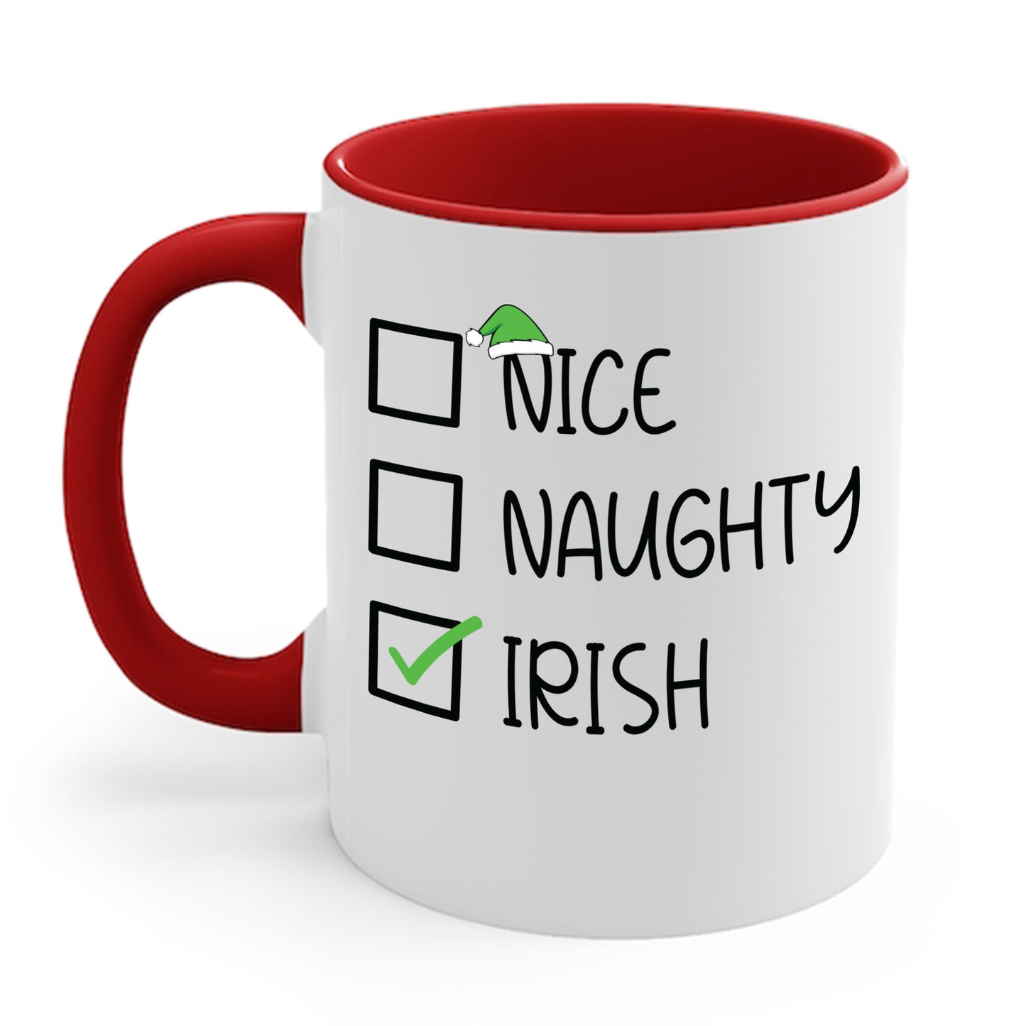 Nice Naughty Irish Christmas Ireland Heritage Roots St Patricks Day Coffee Mug For Men Women