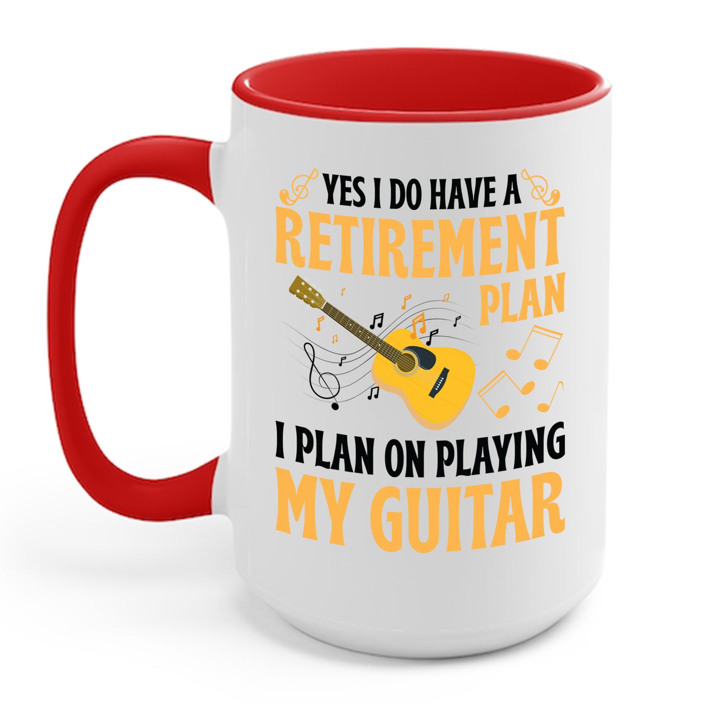 Retirement Plan Mug For Guitar Players Retired Grandpa Dad Coffeer Mug