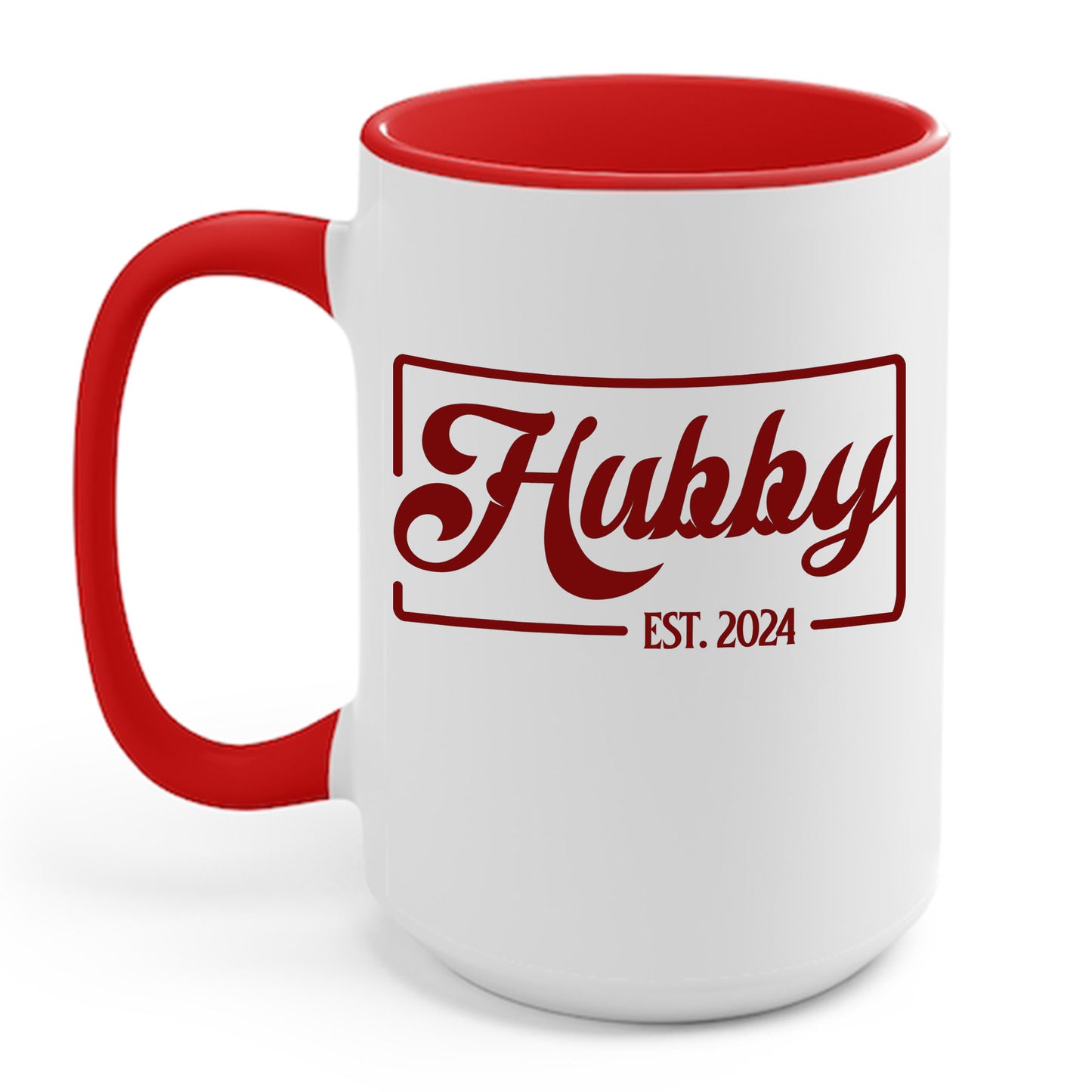 Hubby Est 2024 Just Married Honeymoon Wedding Couples Coffee Mug For Men