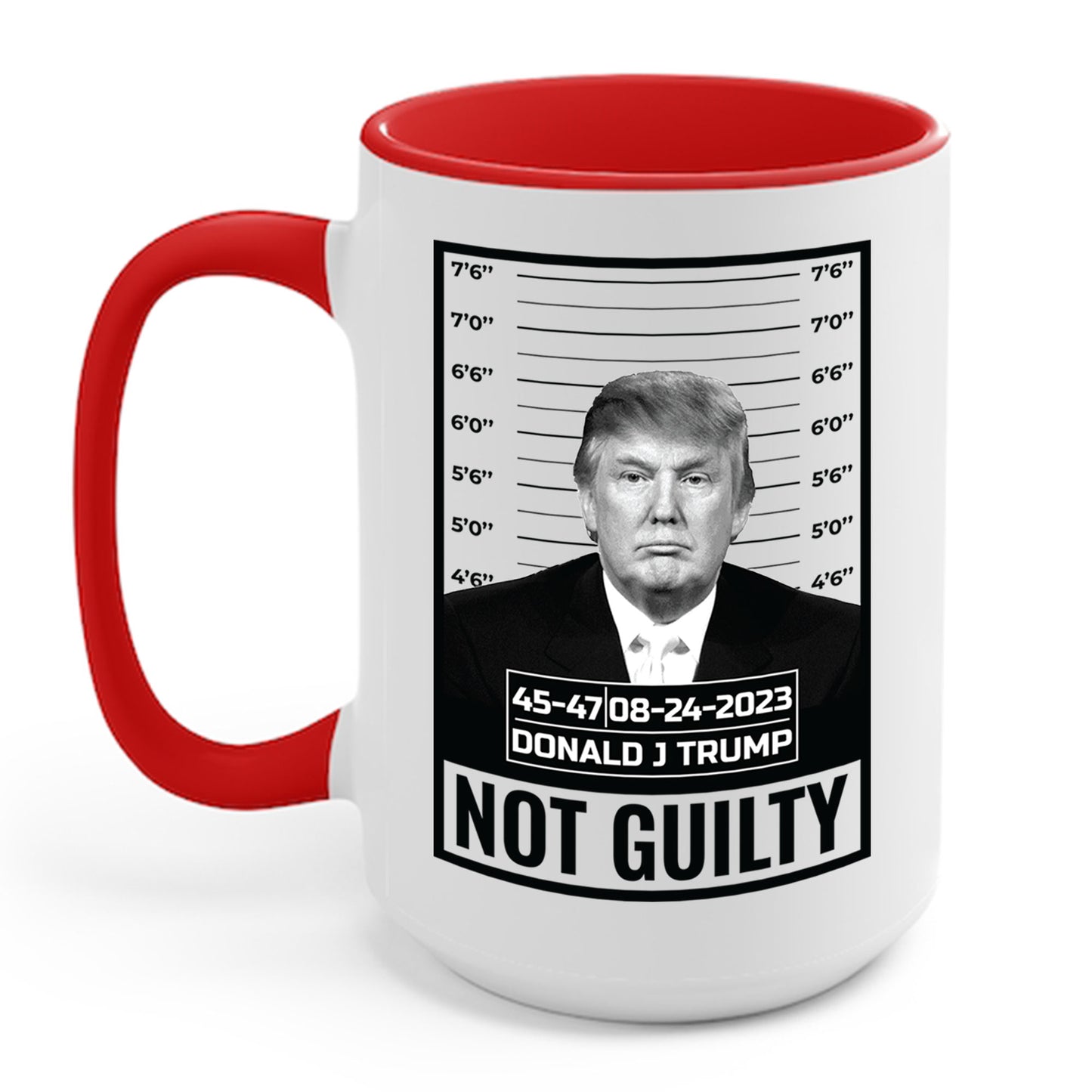 Donald Trump Police Mugshot Not Guilty President Legend 45 47 Coffee Mug For Men Women