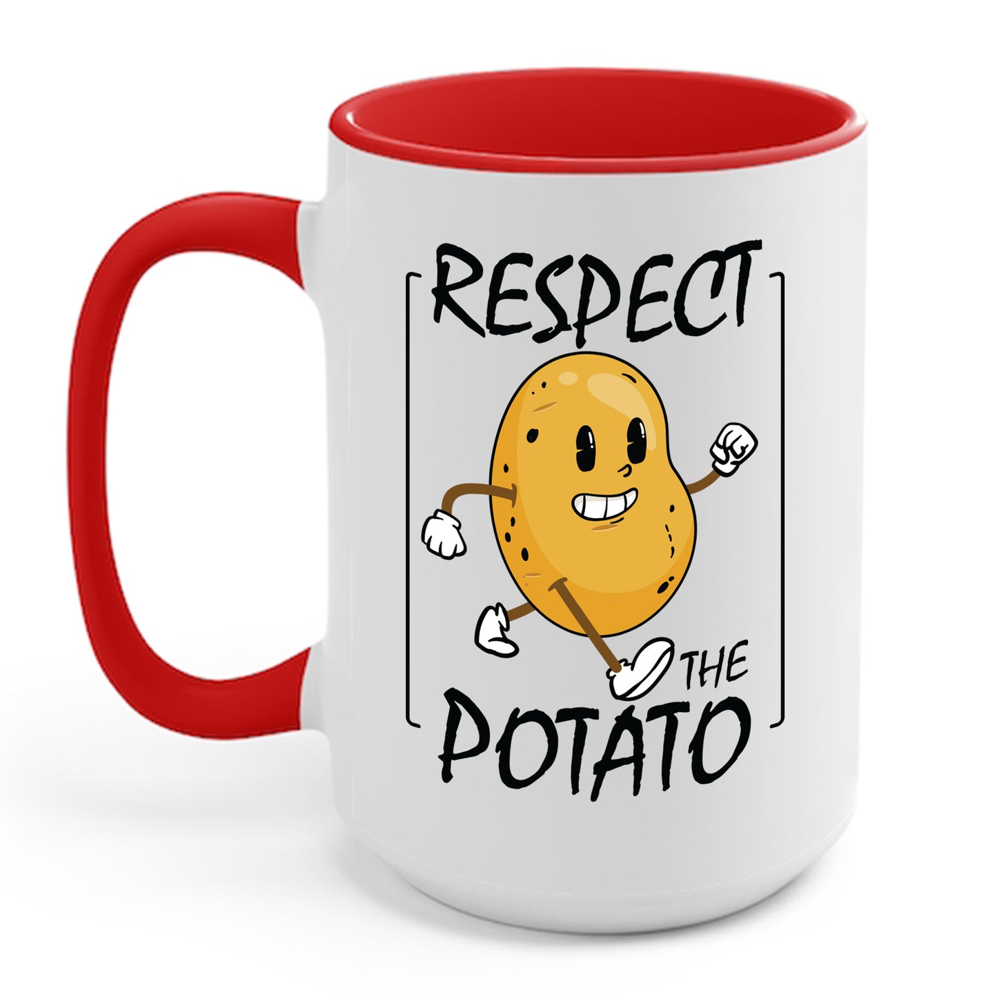 Funny Respect The Potato Gift Men Cute Root Vegetable Lovers Vegan Coffee Mug For Men Women