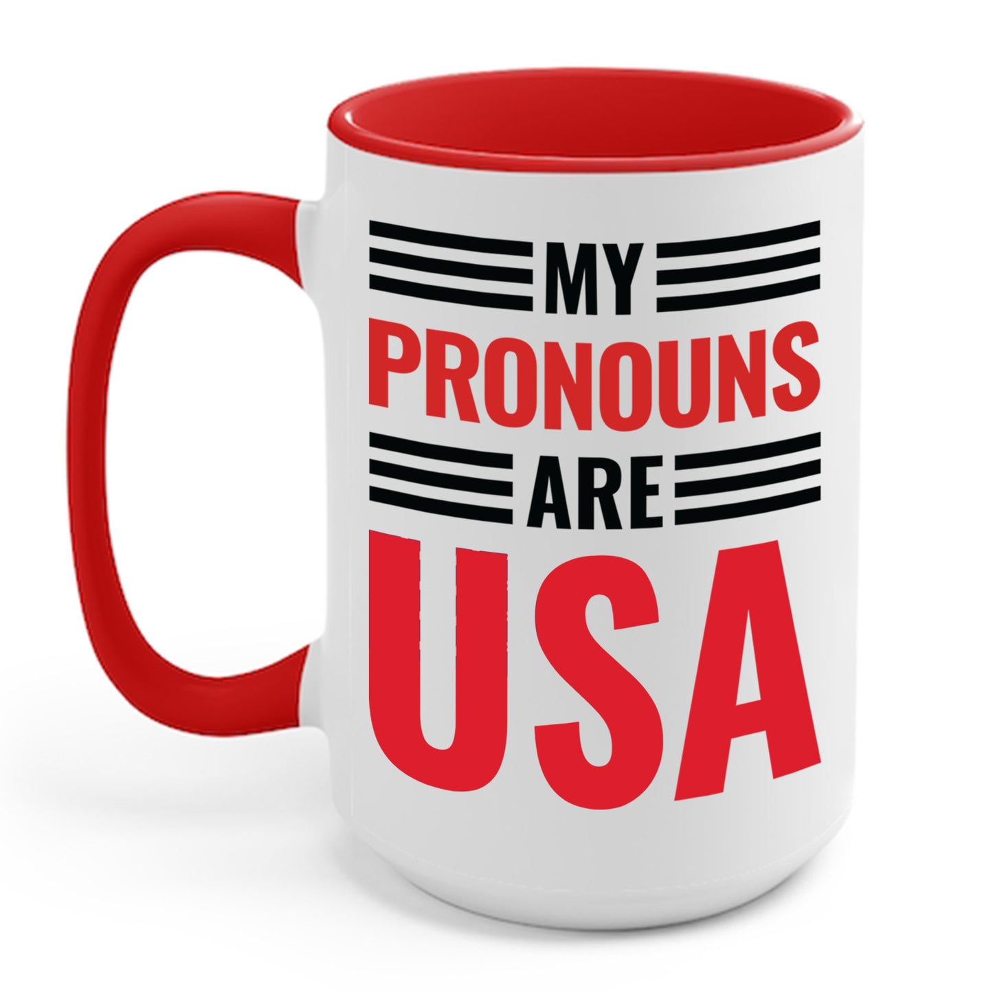 My Pronouns Are USA Patriotic American Coffee Mug For Men Women