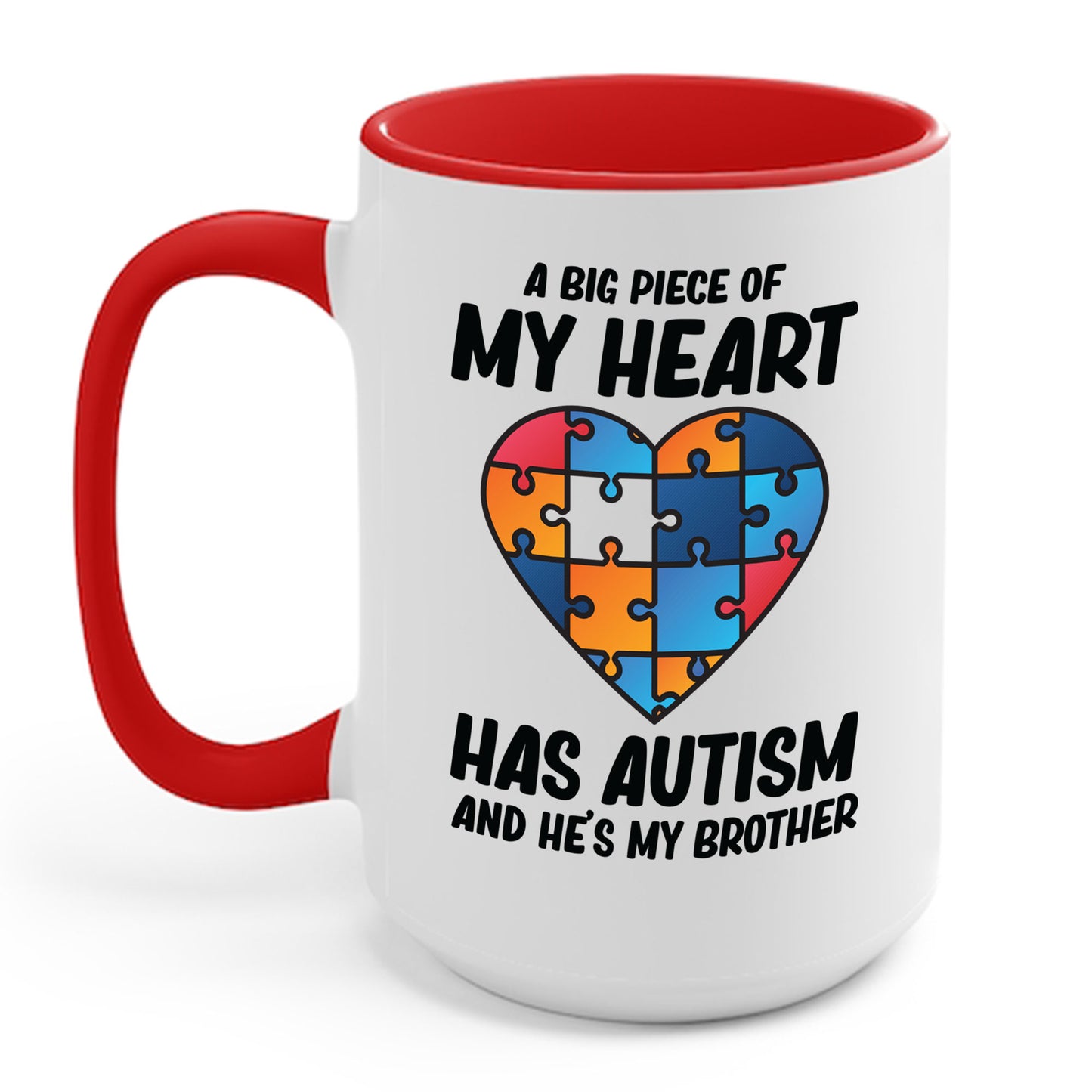 Big Peice Of My Heart Autism Awareness Sister Brother Autistic Kids Awareness Coffee Mug