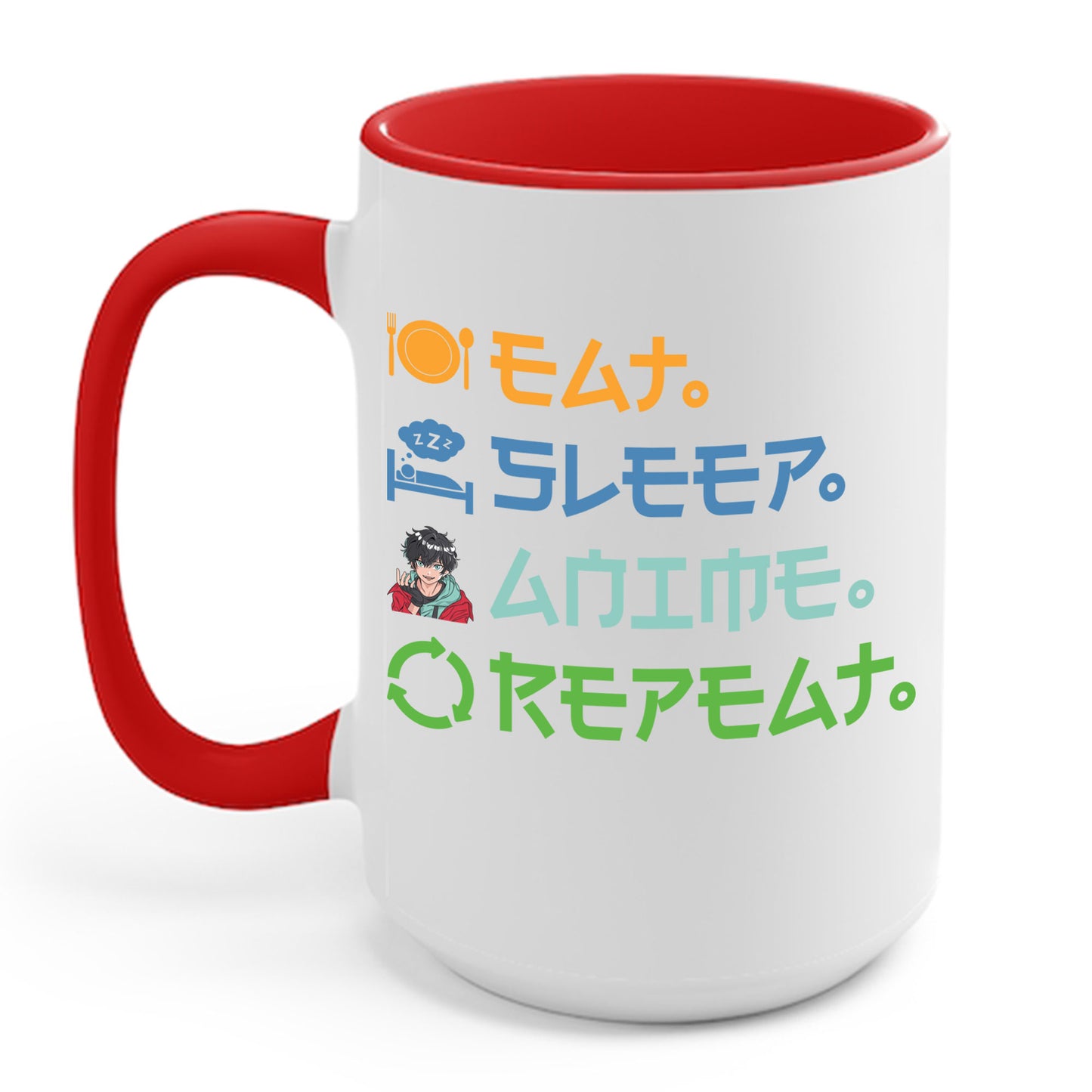 Eat Sleep Anime Repeat Funny Anime Lovers Coffee Mug For Men Women