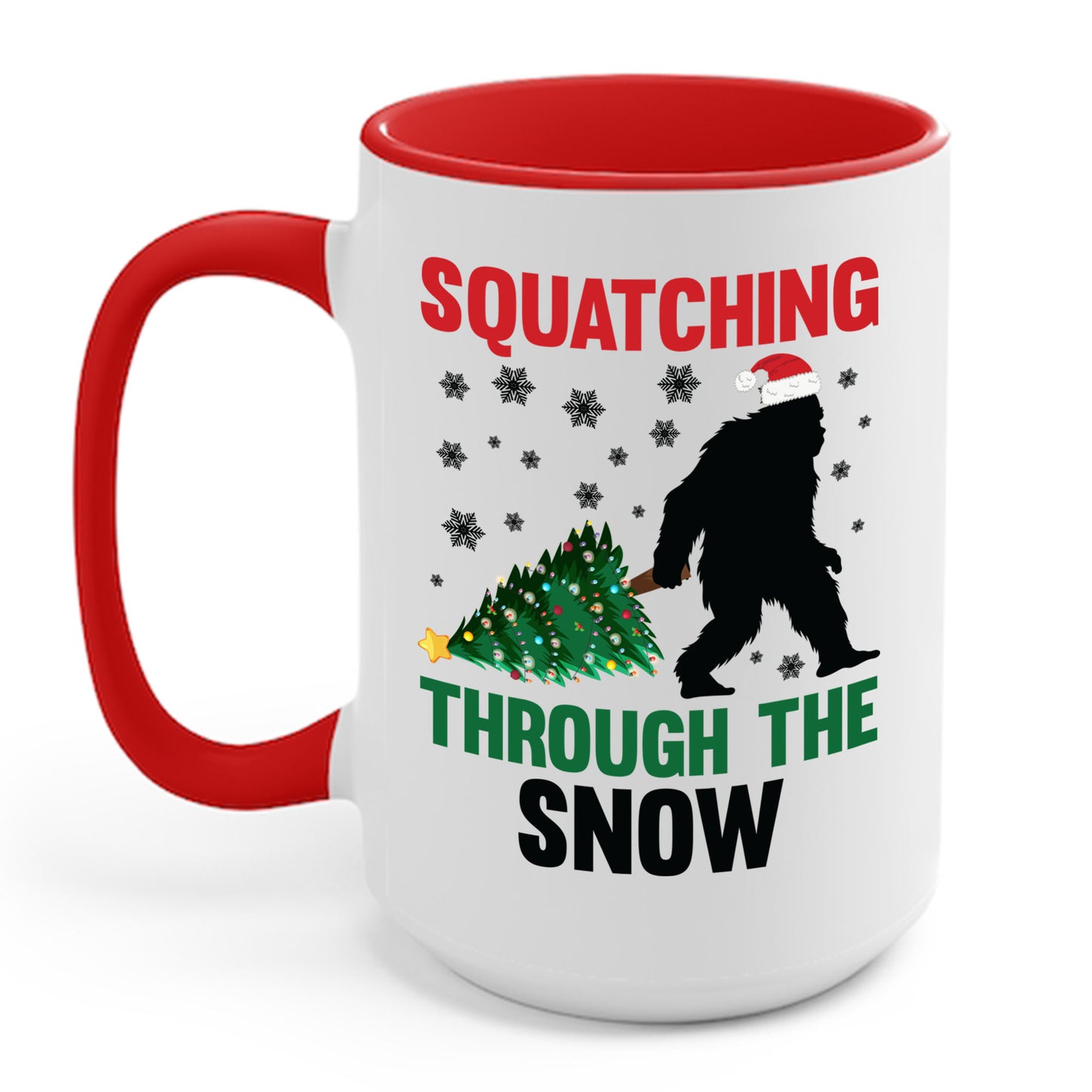 Squatching Through The Snow Funny Bigfoot Christmas Sasquatch Coffee Mug