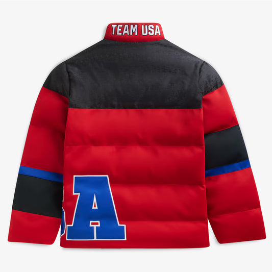 Unisex Red Team USA Puffer Jacket