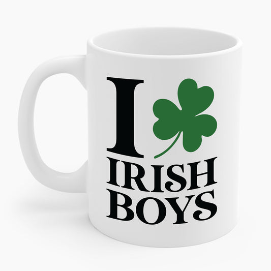 Funny I Love Irish Boys Shamrock St Patricks Day Coffee Mug For Men Women