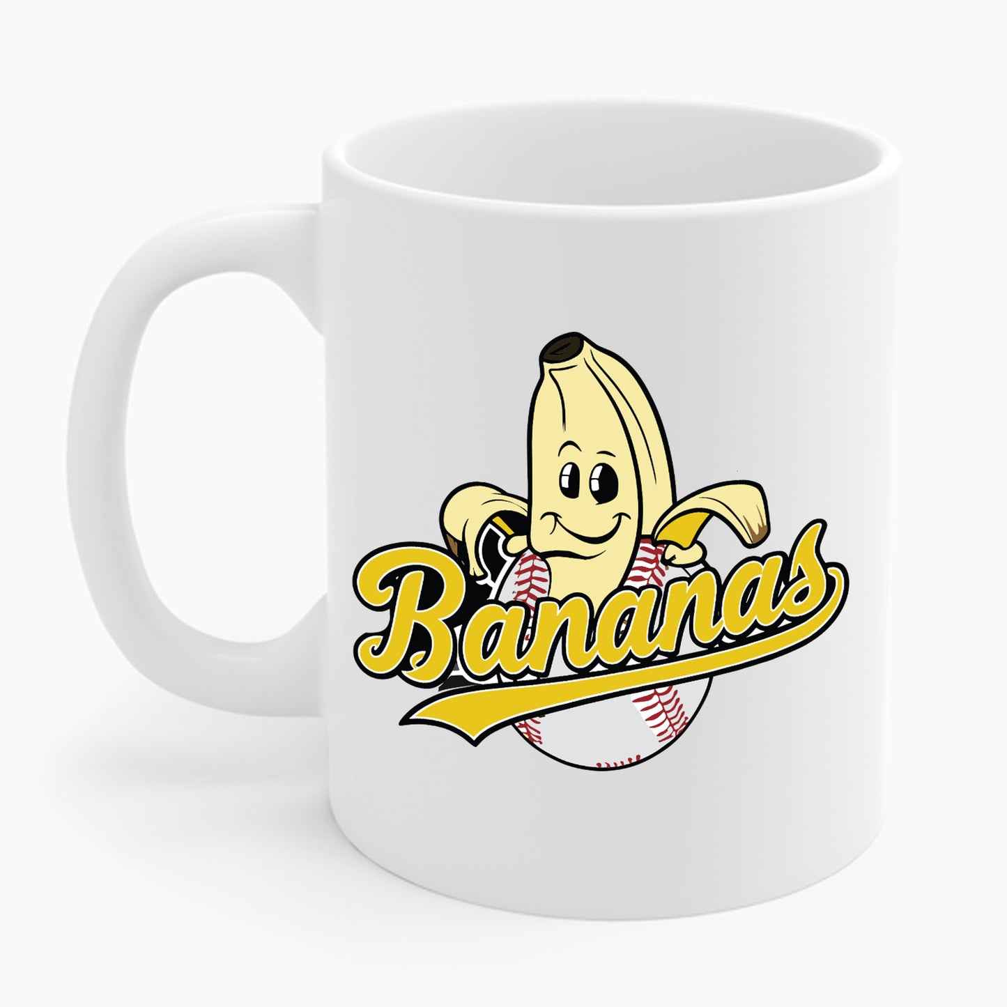 Funny Let's Go Bananas Baseball Coffee Mug For Baseball Lovers Men Women