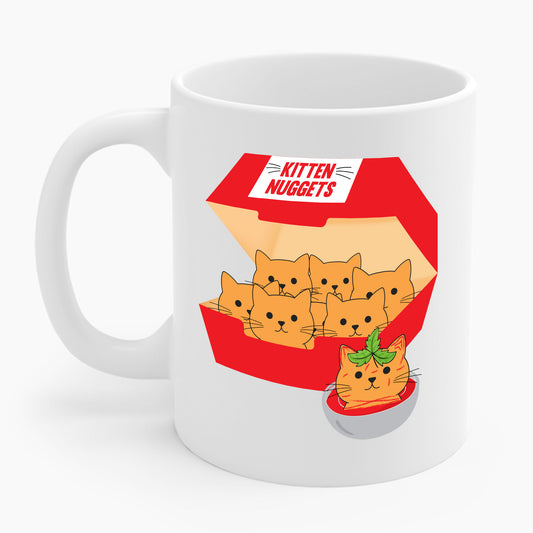 Funny Kitten Nuggets Food Pun Cat Lover Gift Chicken Nuggets Coffee Mug For Men Women