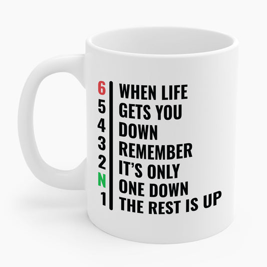 Funny Biker When Life Gets You Down Motorcycle Gear Rider Motercross Coffee Mug For Men Women