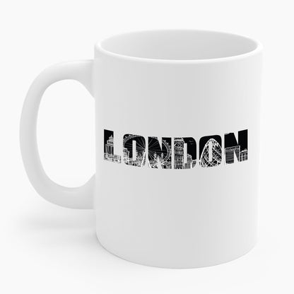 London England Souvenir Flag Phonebooth Double-Decker Bus Coffee Mug For Men Women