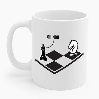 Funny Oh No Knight To Pawn Chess Player Gift Idea Board Game Coffee Mug For Men Women