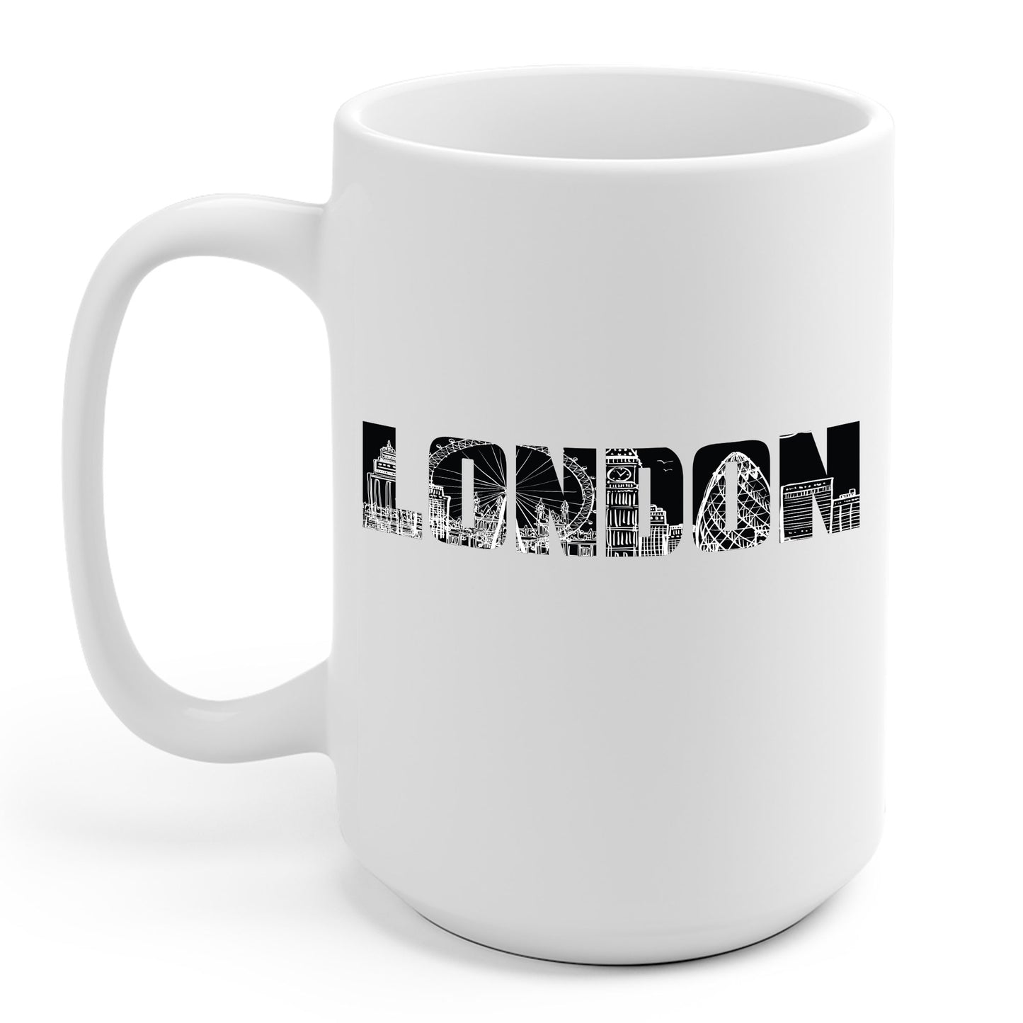 London England Souvenir Flag Phonebooth Double-Decker Bus Coffee Mug For Men Women