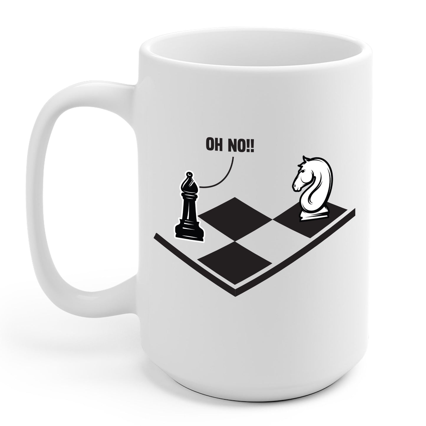 Funny Oh No Knight To Pawn Chess Player Gift Idea Board Game Coffee Mug For Men Women