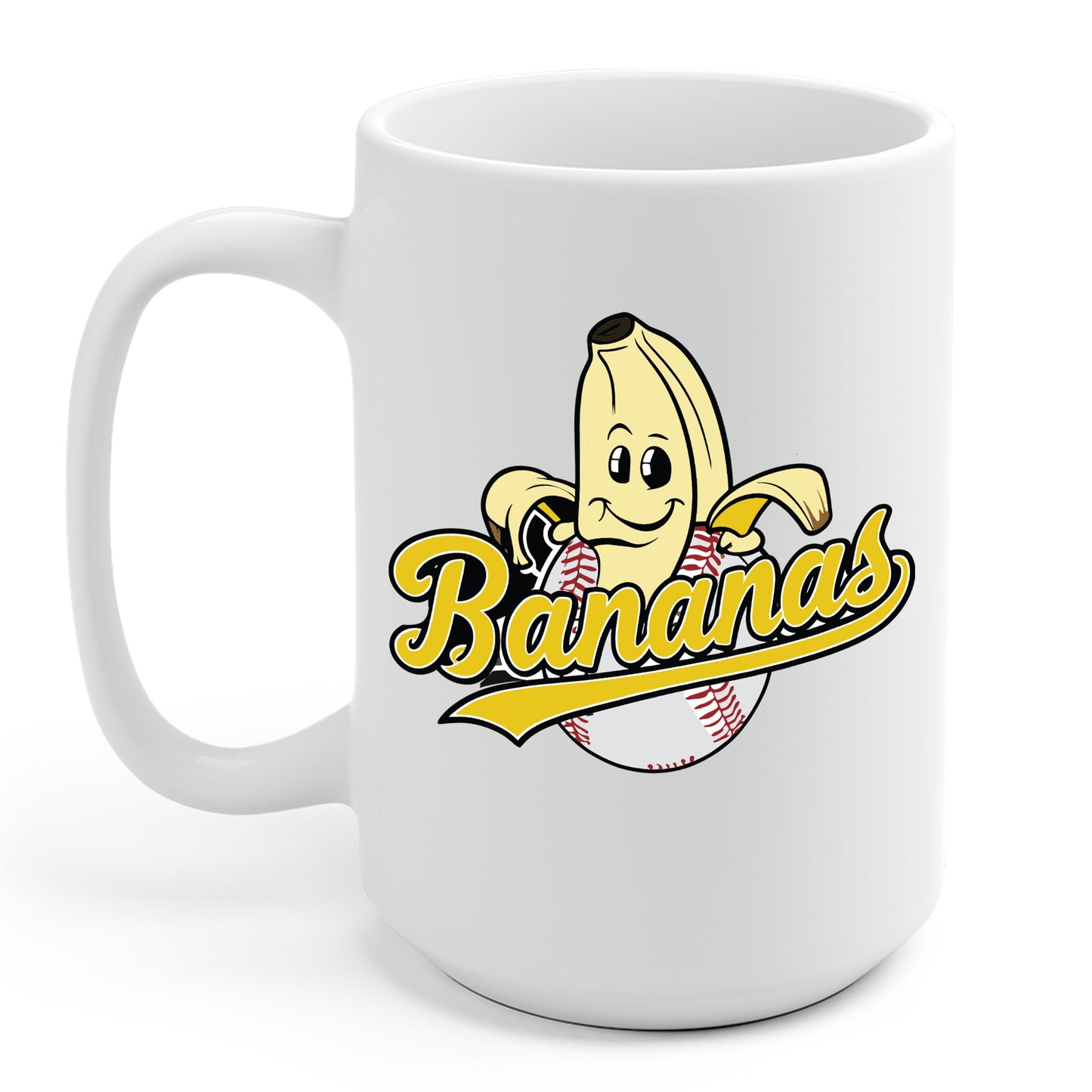 Funny Let's Go Bananas Baseball Coffee Mug For Baseball Lovers Men Women