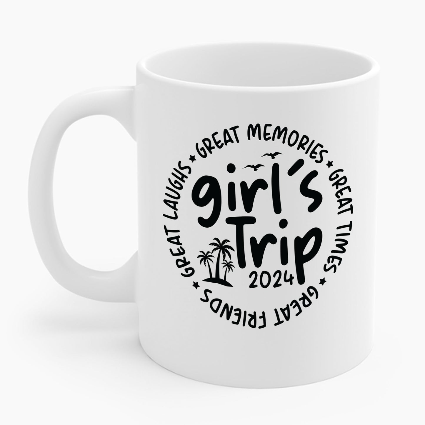 Girl's Trip 2024 Memories Friends Trip Matching Vacation Coffee Mug For Men Women