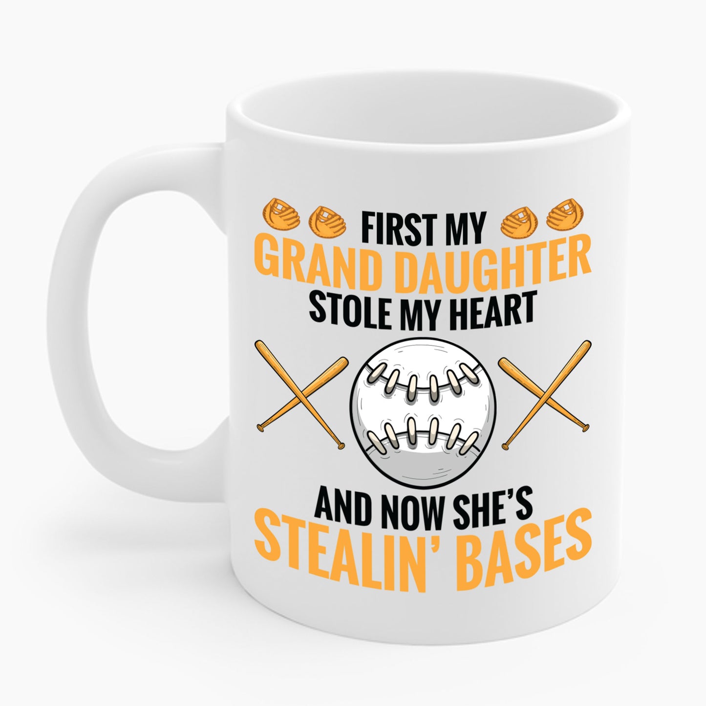 My Granddaughter Plays Softball Baseball Funny Grandparent Coffee Mug For Men Women