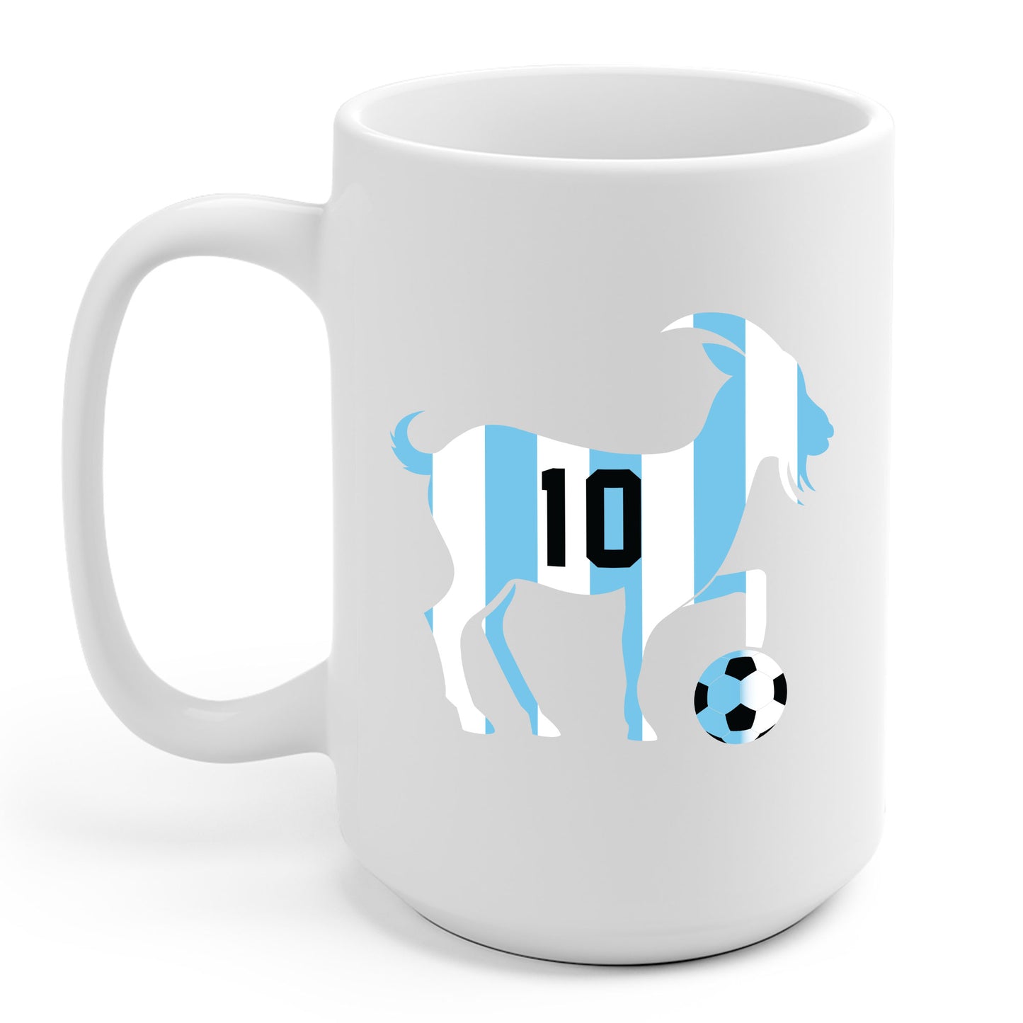 GOAT 10 Shirt for Men Women Kids  Goat Playing Football Funny Soccer Coffee Mug