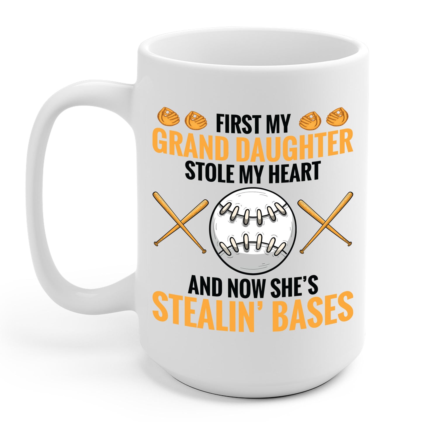 My Granddaughter Plays Softball Baseball Funny Grandparent Coffee Mug For Men Women