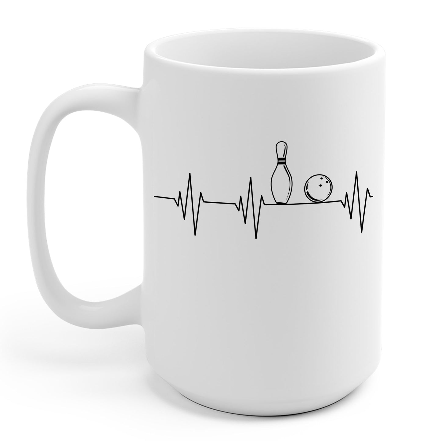 Funny Bowling Gift Cute EKG Bowlers League Coffee Mug For Men Women