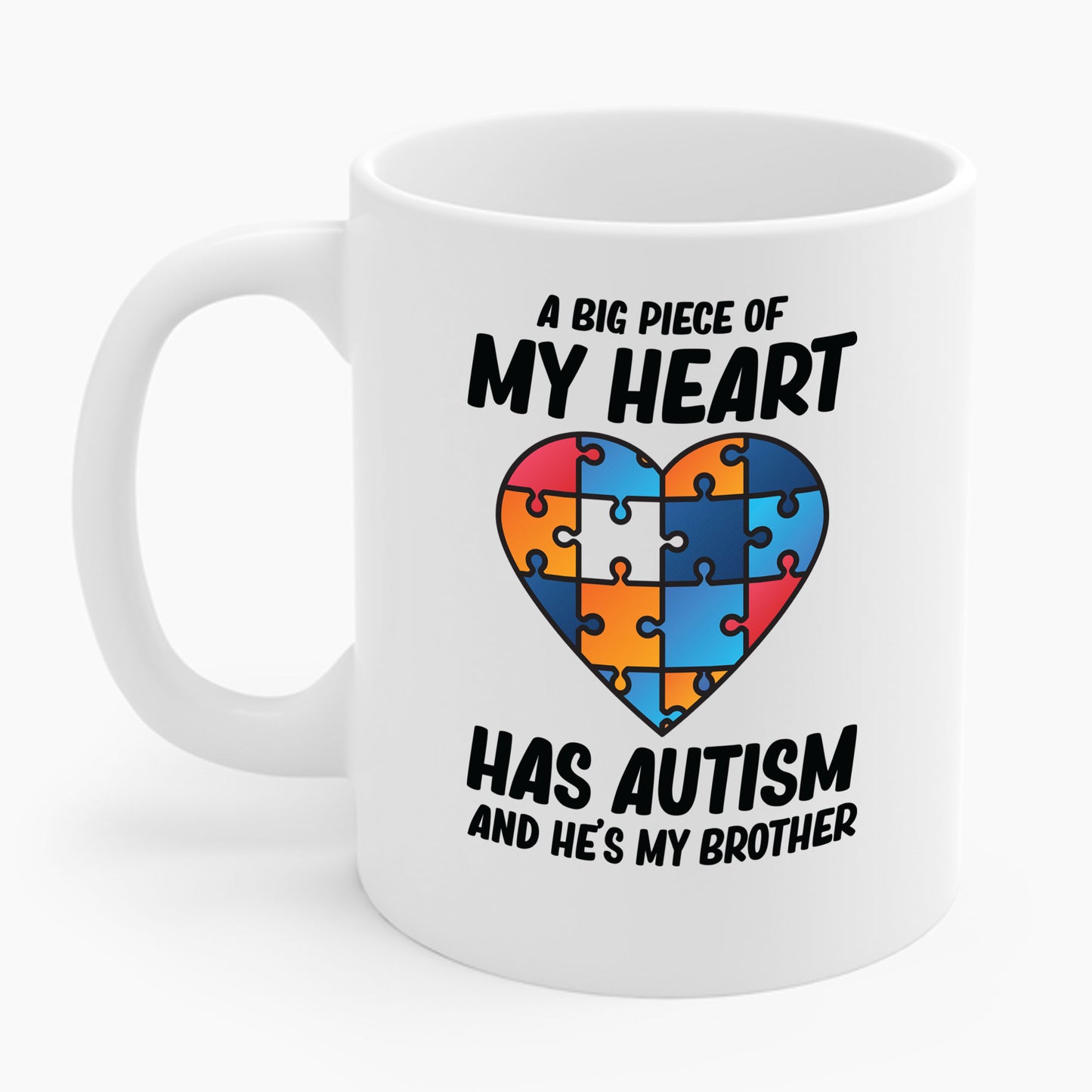 Big Peice Of My Heart Autism Awareness Sister Brother Autistic Kids Awareness Coffee Mug