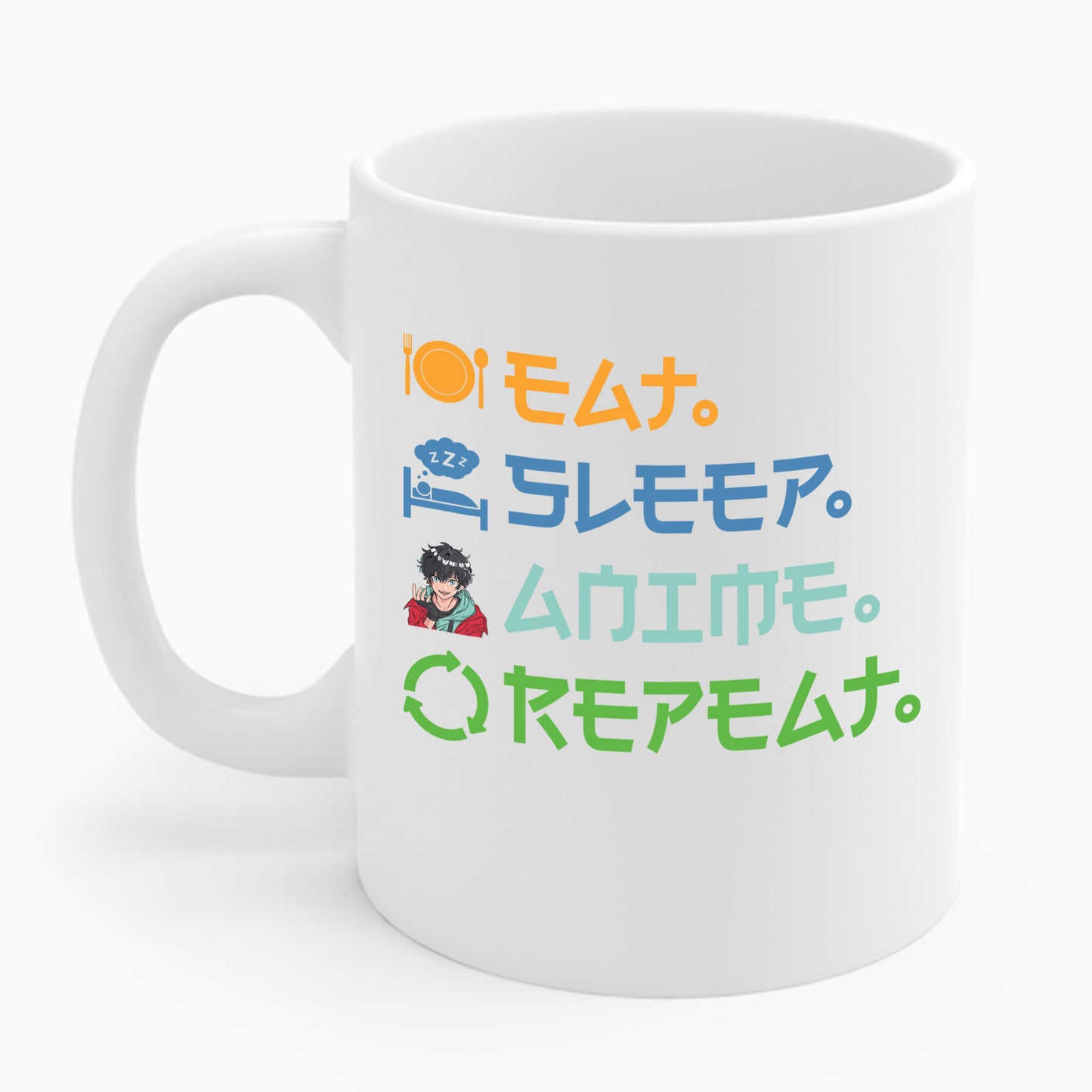 Eat Sleep Anime Repeat Funny Anime Lovers Coffee Mug For Men Women