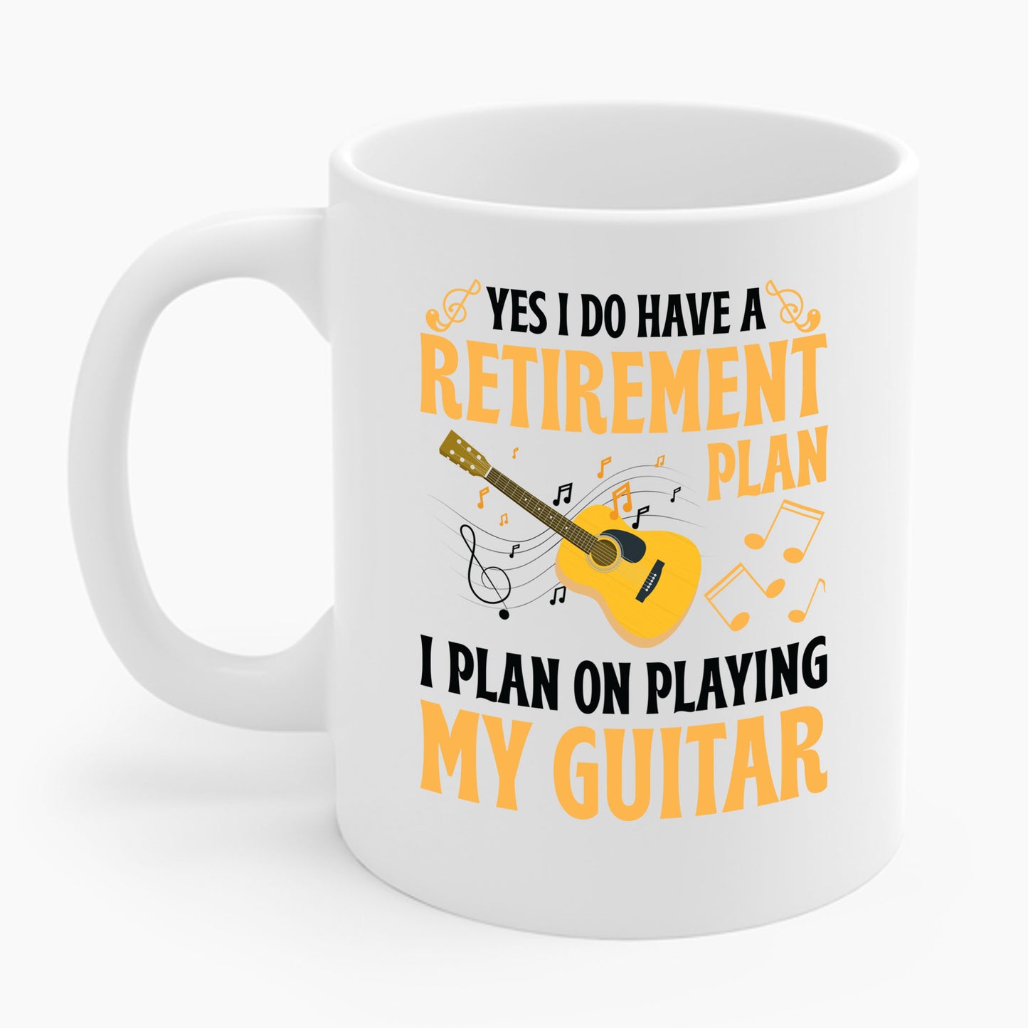 Retirement Plan Mug For Guitar Players Retired Grandpa Dad Coffeer Mug