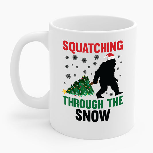 Squatching Through The Snow Funny Bigfoot Christmas Sasquatch Coffee Mug