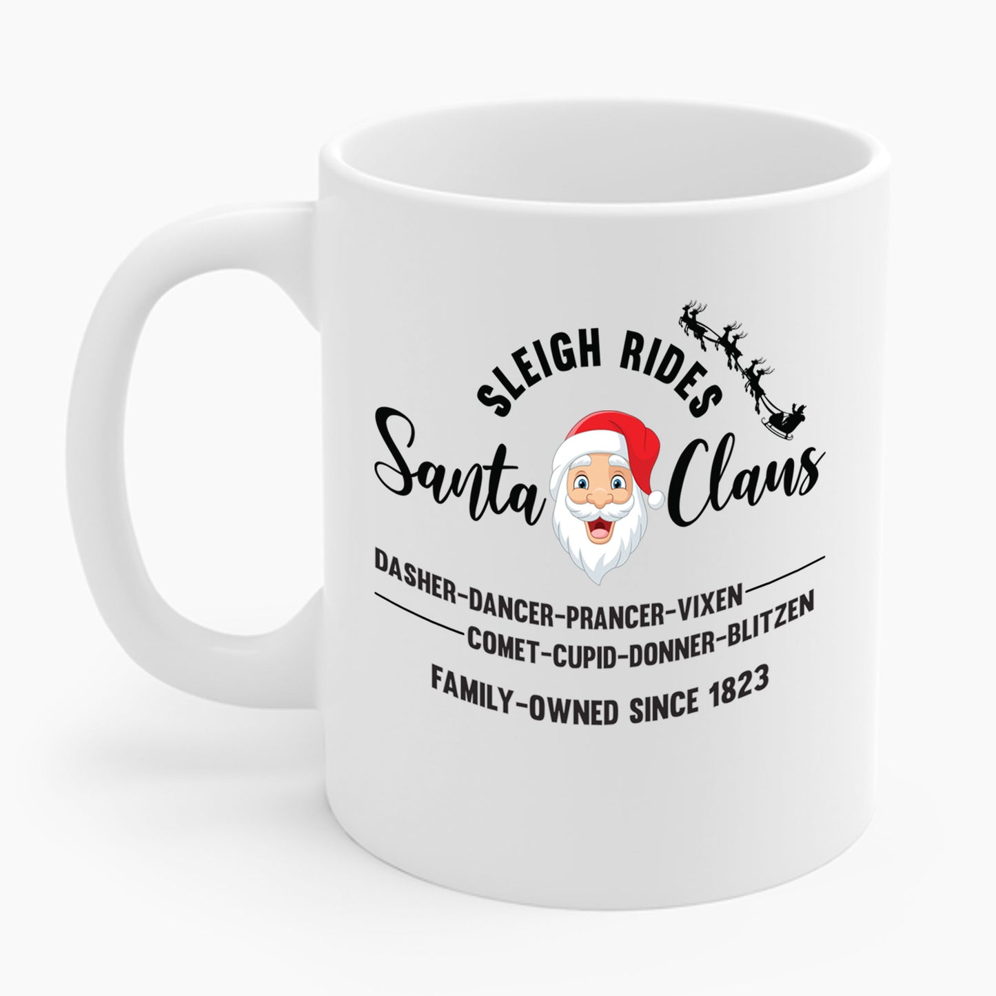 Vintage Santa Sleigh Rides Reindeer Retro Christmas Coffee Mug For Men Women