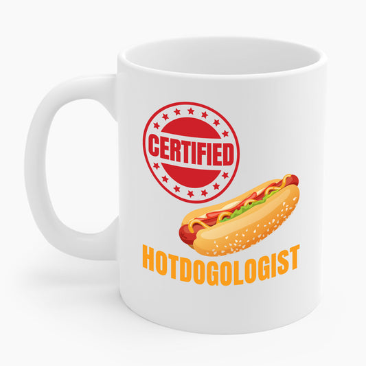 Certified Hotdogologist Hotdog Cool Sausage Hot Dog Lover Coffee Mug For Men Women