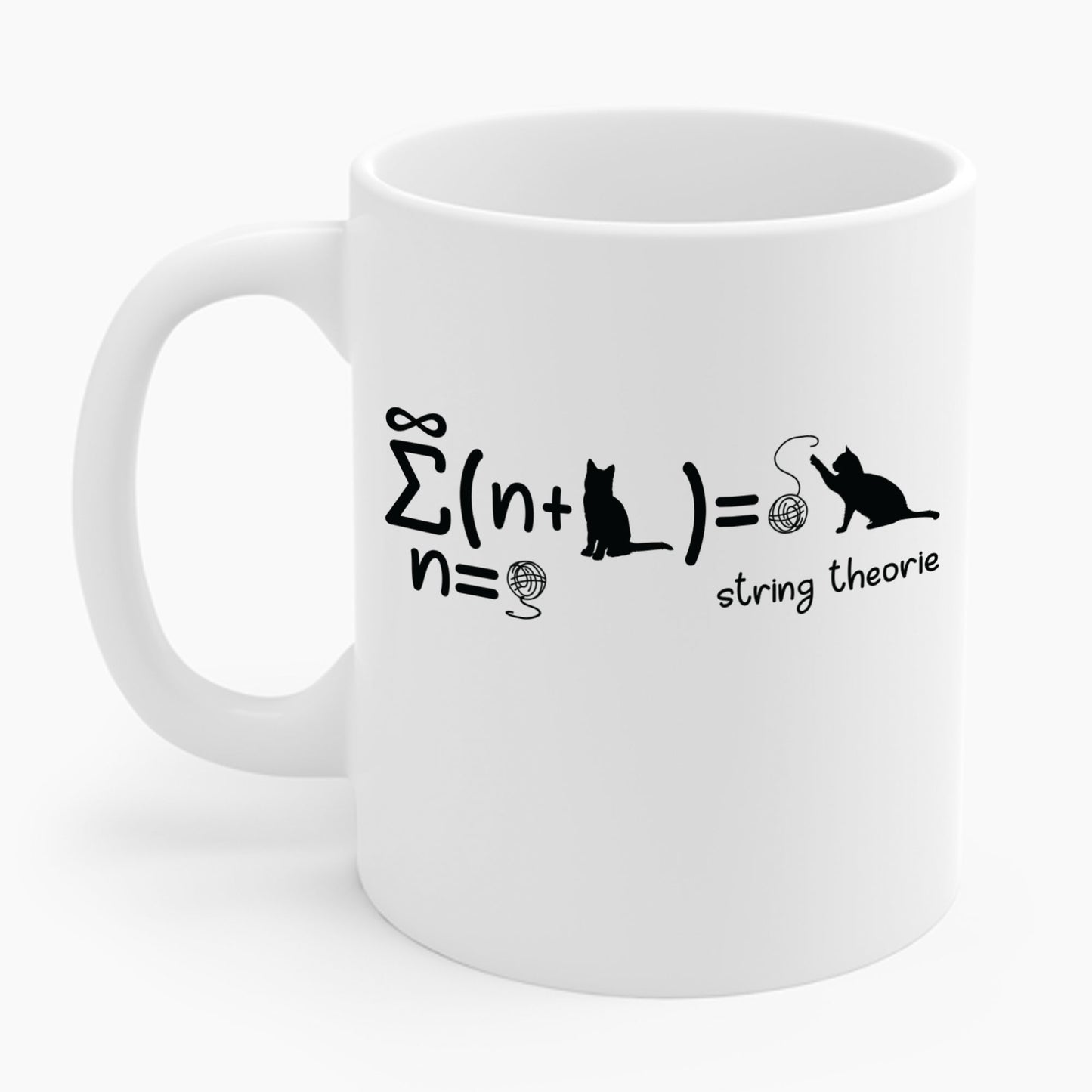 Funny String Theory Science Nerd Physics Schrodinger's Cat Coffee Mug For Men Women