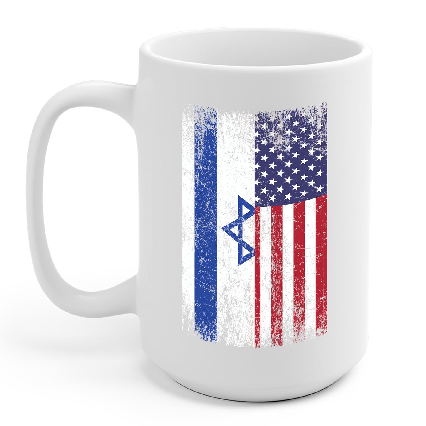 Israeli American USA Flag Coffee Mug Pride Israel USA Mug For Men Women