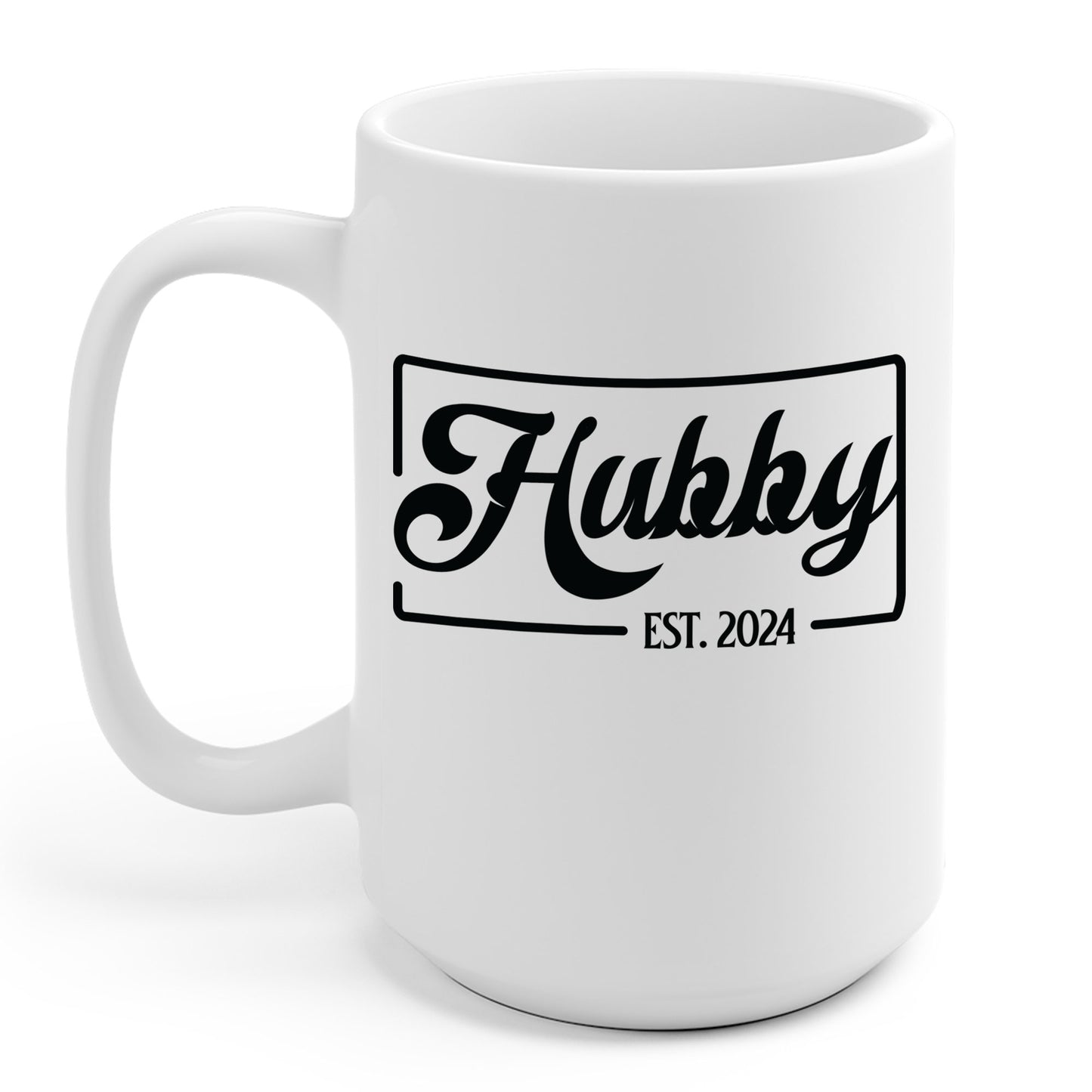 Hubby Est 2024 Just Married Honeymoon Wedding Couples Coffee Mug For Men